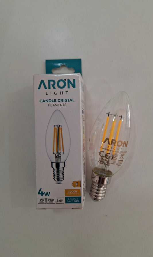 Lampada Filamento Candle Cristal E-14